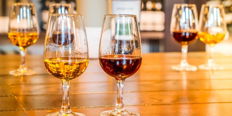 Premium Armenian Brandy in crystal snifter showcasing rich amber color and spirit clarity