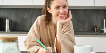 winter recipes writing by female home cook in the kitchen (1)