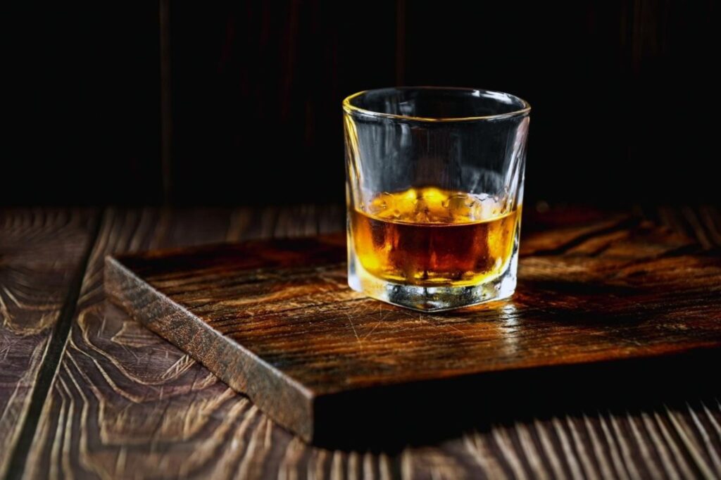 Traditioneller schottischer Whisky zur Feier des Haggis-Rezepts an der Burns Night