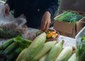 Een hotelchef selecteert seizoensgebonden producten op een lokale markt, wat de waarden van cultureel verankerde eetprogramma's weerspiegelt